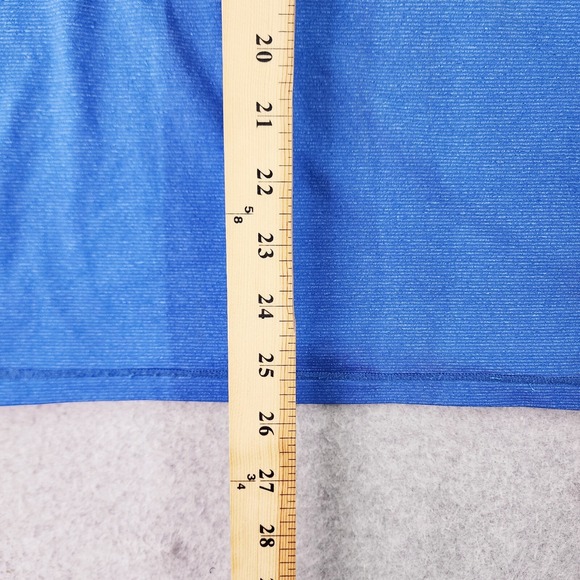 Prana Breathe Performance Hoodie Mens Medium Blue 1/4 Zip Pullover Thumb Holes - Picture 11 of 12